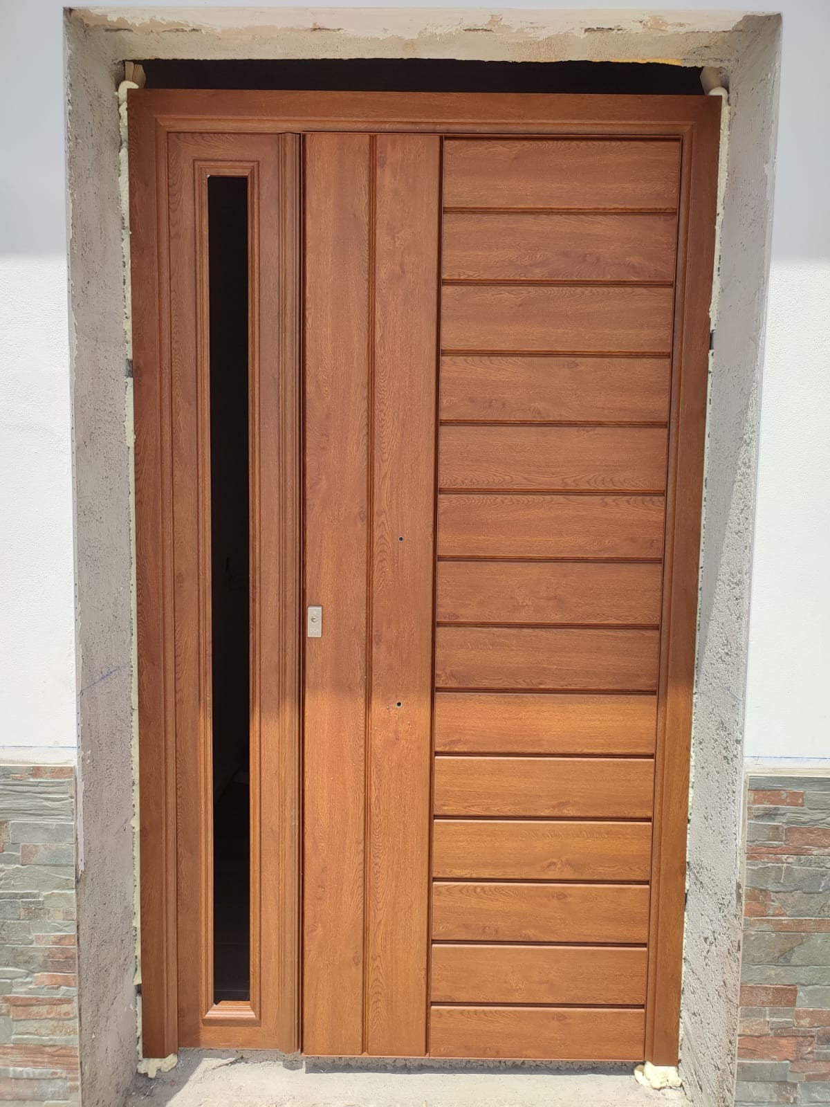 Puerta de Entrada con Fijo Lateral de Vidrio